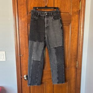 Pacsun Womens Jeans Size 27 Black Colorblock High Rise Straight Leg